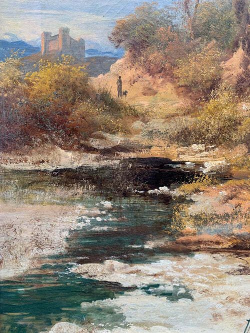 Oil Painting On Canvas Of Autumn Landscape By Henry Markò, Early Twentieth Century photo for sale