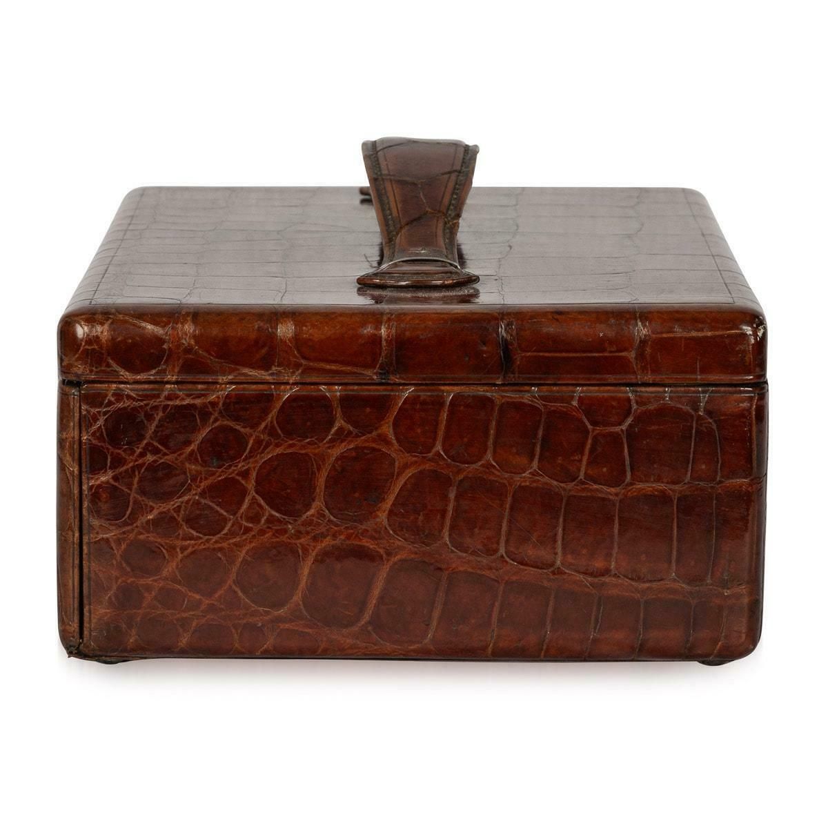 photo furniture 20th Century British Made Crocodile Travel Overnight Vanity Case, C.1900