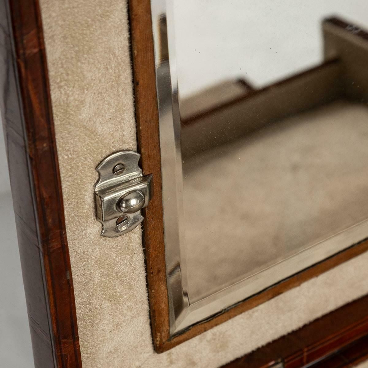 photo buy 20th Century British Made Crocodile Travel Overnight Vanity Case, C.1900