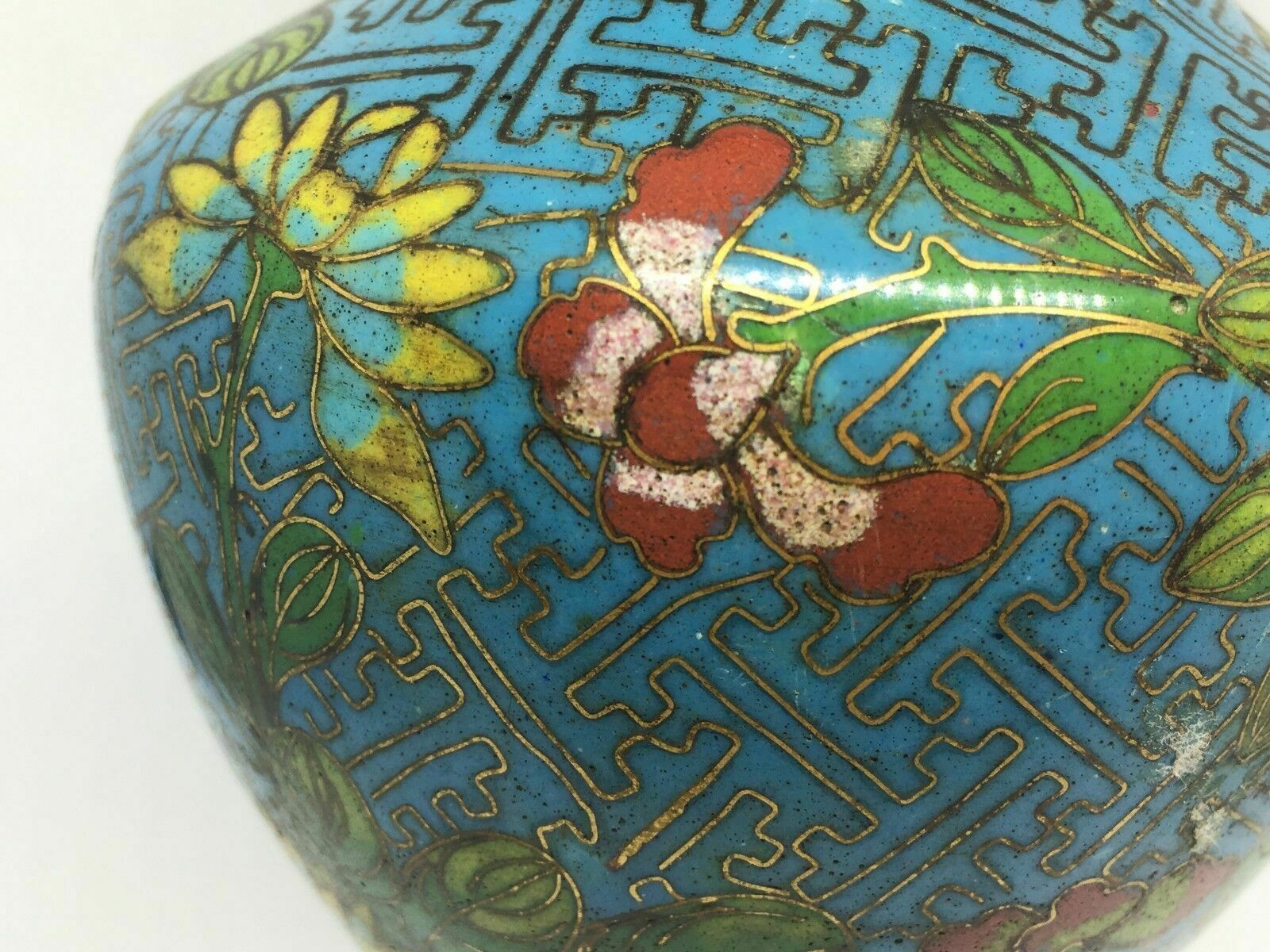 Antique Chinese Copper/Bronze Cloisonne Vase    Circa 1900, Late Qing Dynasty Or photo for sale