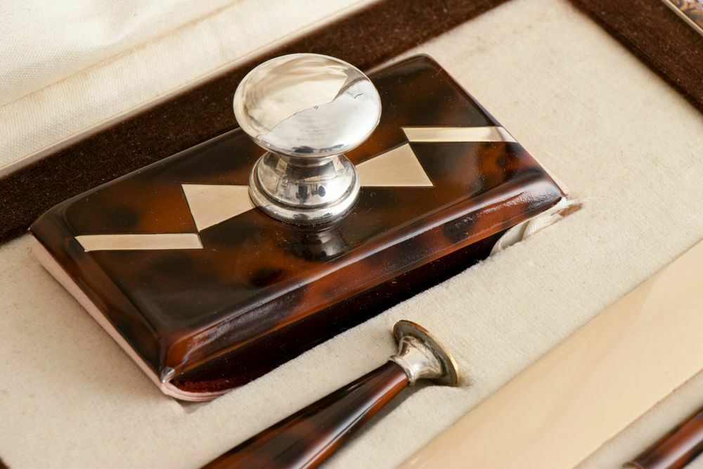 photo buy French Art Deco Dinanderie Set C.1930