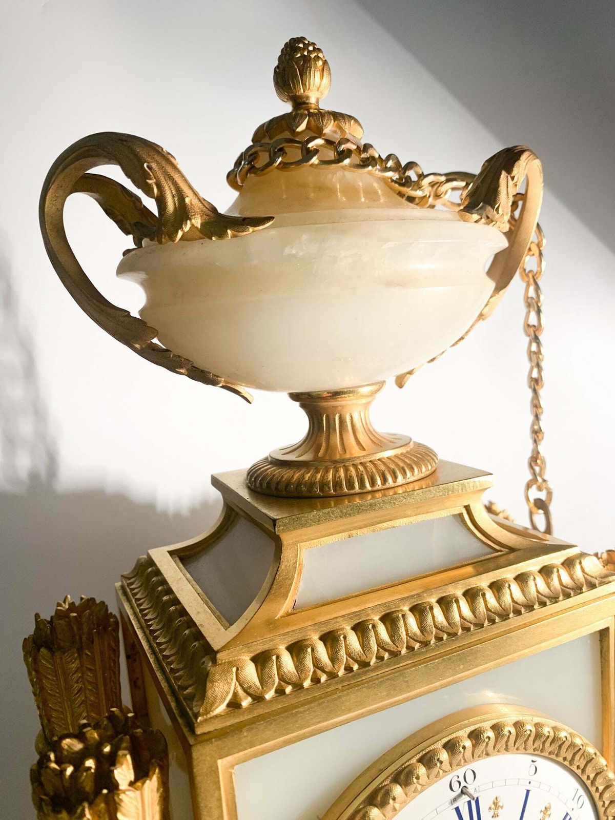 Raingo Frères Louis XVI Style Table Clock In Alabaster And Gilt Bronze From 1800 photo Home Decor
