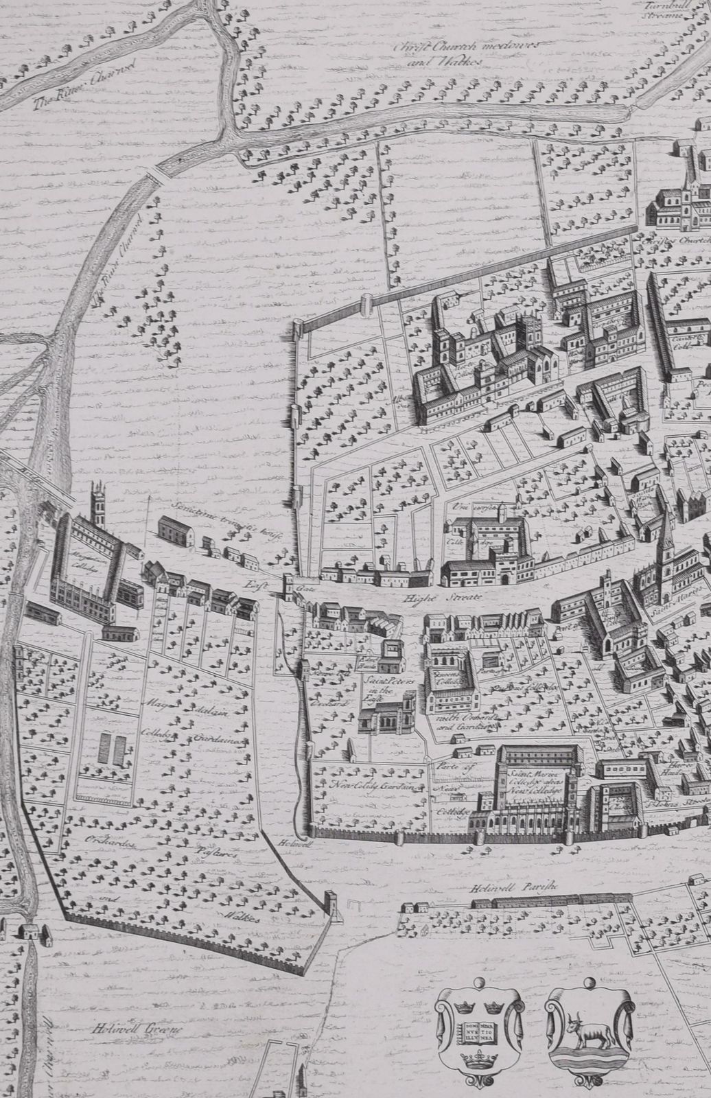The First Map Of Oxford Engraving By William Williams After Ralph Agas 1733 photo for sale