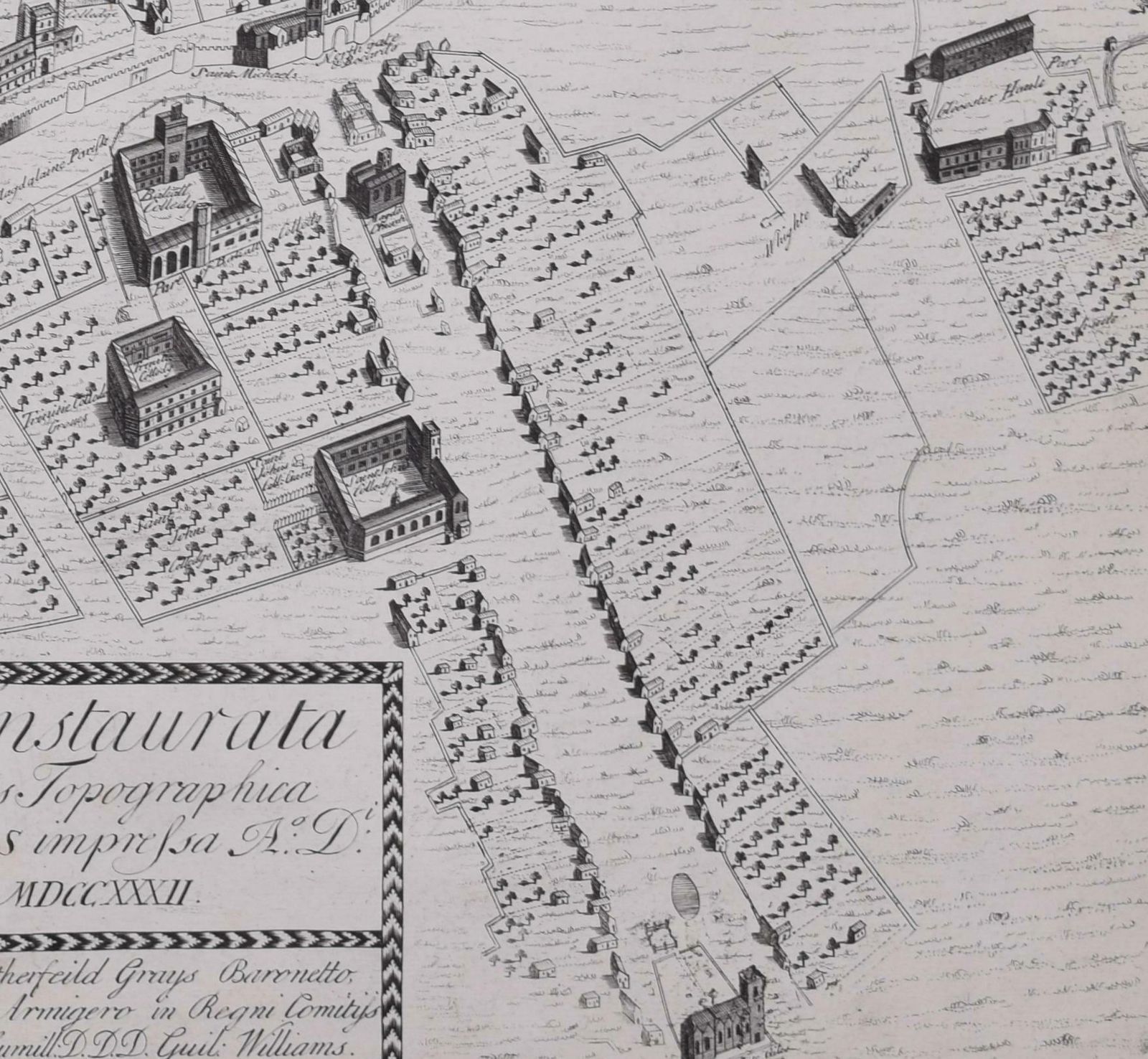The First Map Of Oxford Engraving By William Williams After Ralph Agas 1733 photo vinterior