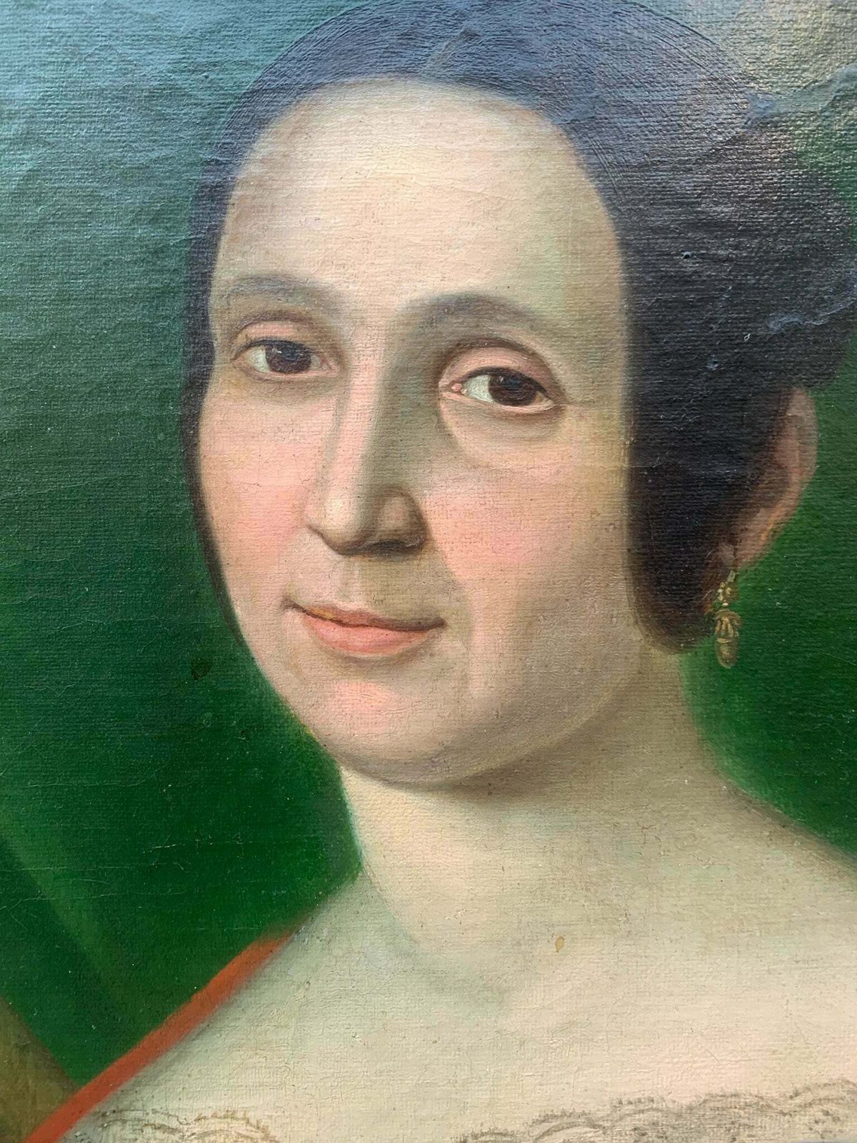 1667.5 Pair Of Oil On Canvas Paintings Of Ladies And Gentlemen From The 19th Century photo