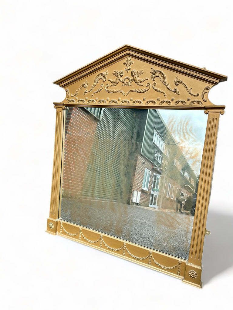 Beautiful Decorative Large Gilt Antique Georgian Style Overmantel/Hallway Statement Mirror photo for sale