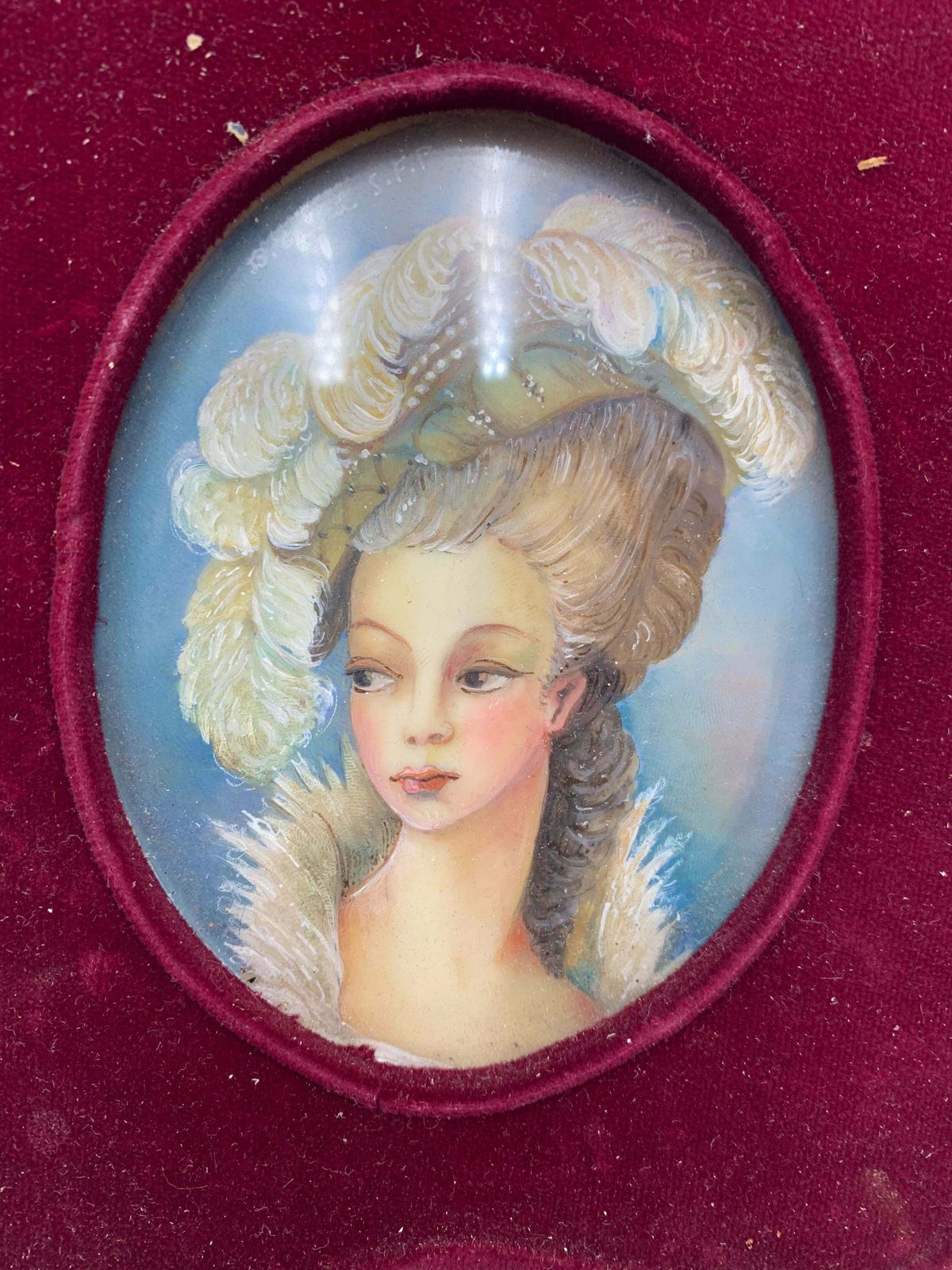 Pair Of Retouched Miniatures Depicting Ladies, Created In The 60's