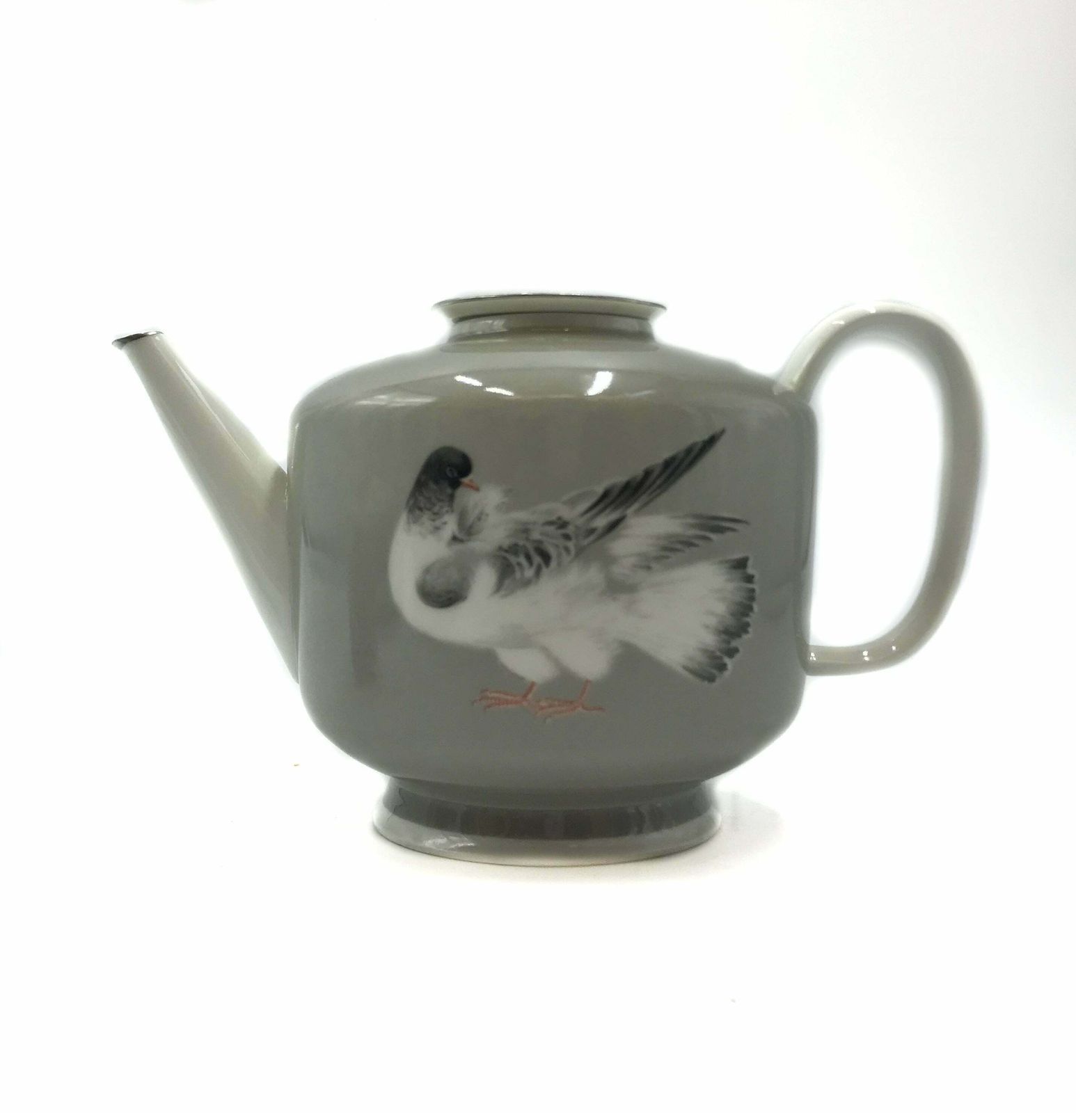 Pair Of German Ceramic Cups With Teapot And Milk Jug photo for sale