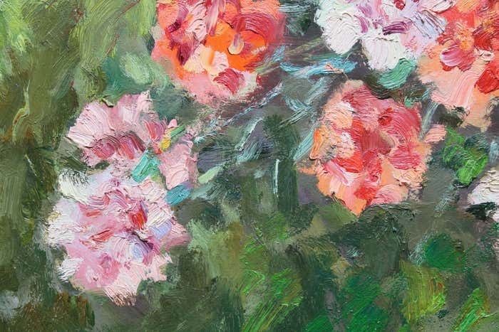 Edgars Vinters Carnations And Roses. 1990, Cardboard, Oil, 92x67 Cm photo furniture
