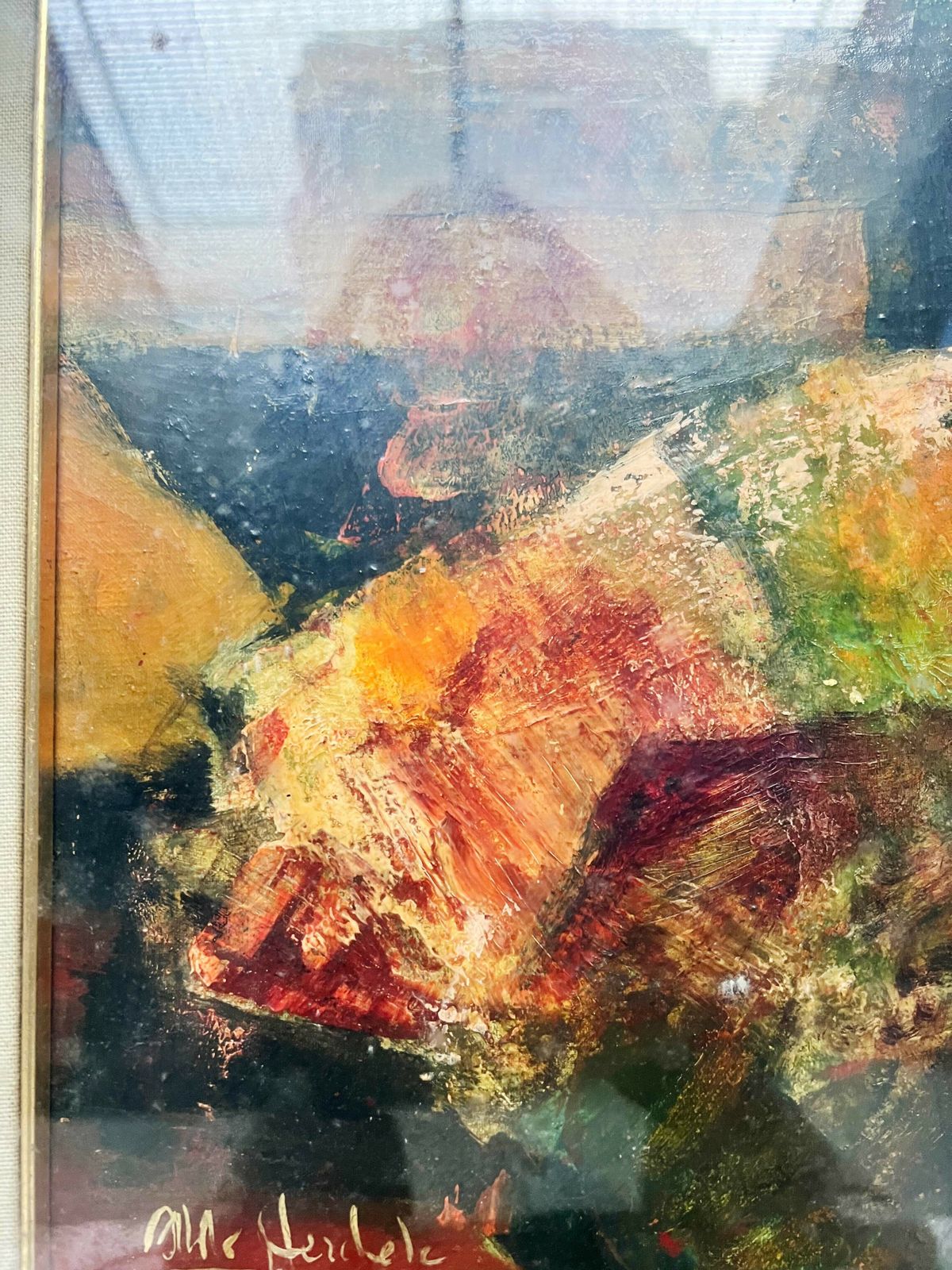 Oil Painting On Canvas By Aldo Sterchele, 1970s photo furniture