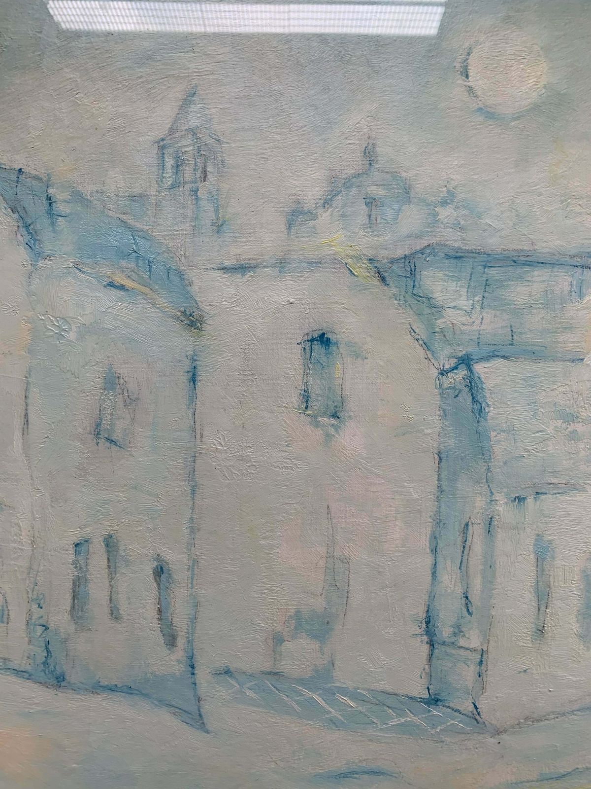 Oil Painting On Canvas Landscape Of Houses photo for sale