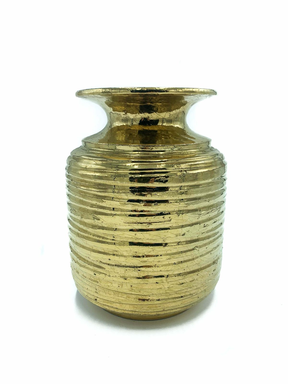 Pair Of Golden Ceramic Vases 1980 photo Home Decor
