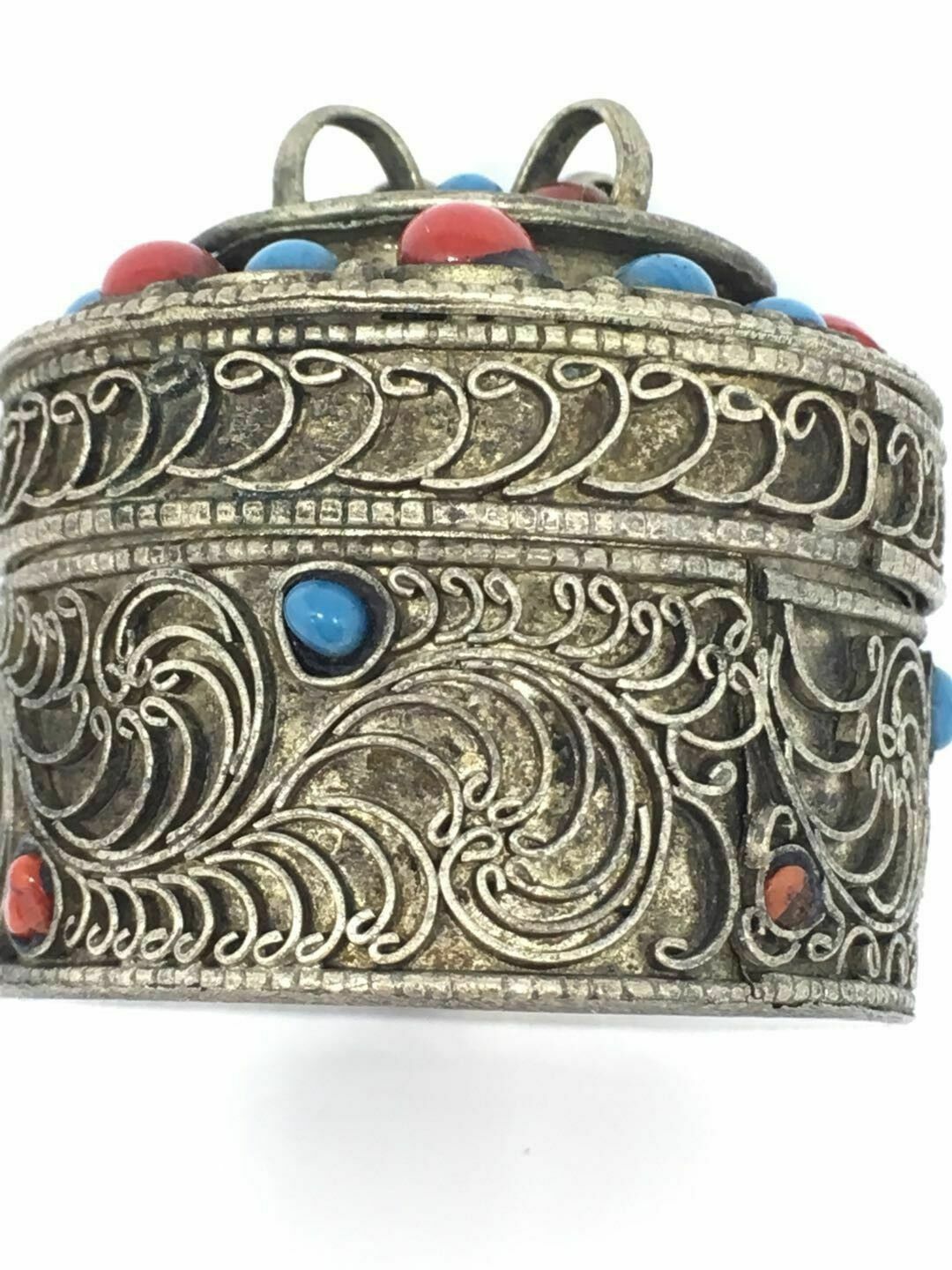 Antique Tibet Handmade Filigree Tibetan Silver Gaudencio Jewellery Box photo 90.0