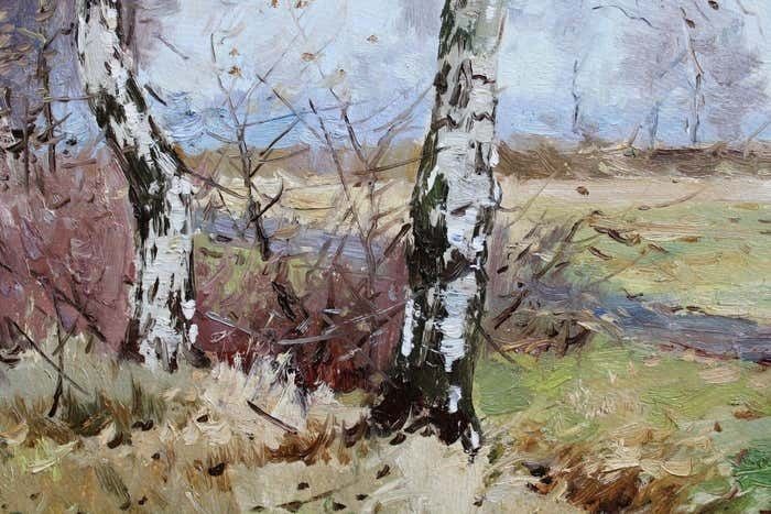 Edgars Vinters Birches. 1957, Oil On Cardboard, 45x60 Cm photo Art