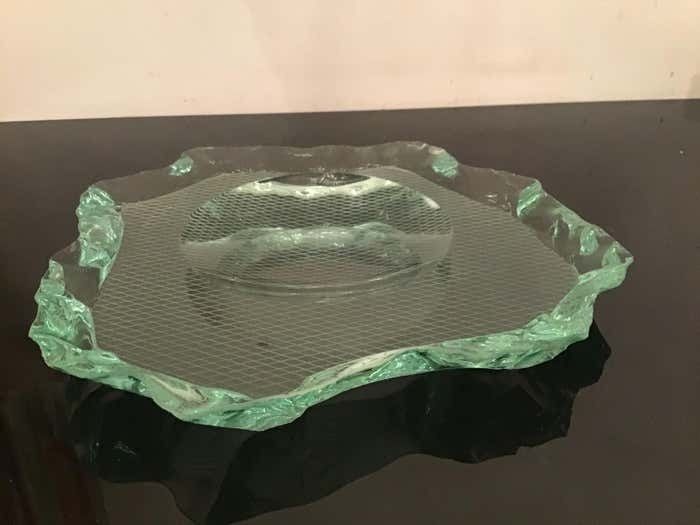 Fontana Arte Pietro Chiesa Empty Pockets/Ashtray/Centerpiece Glass, 1950, Italy photo Home Decor