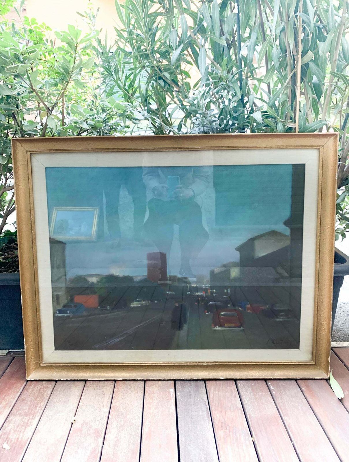 City Landscape Painting From The 1960s