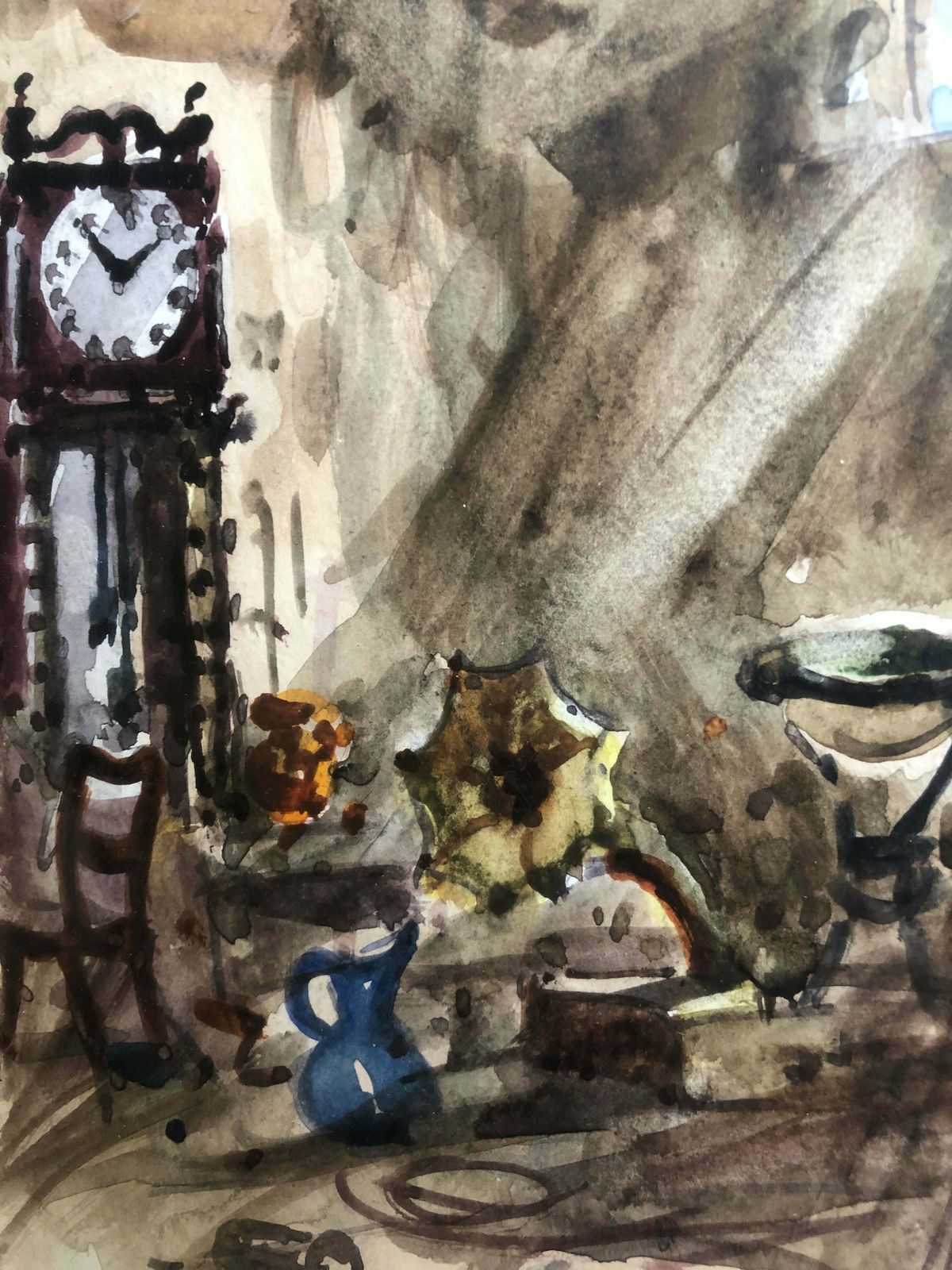 Watercolor Painting By Giulio Falzoni, 1960s photo for sale