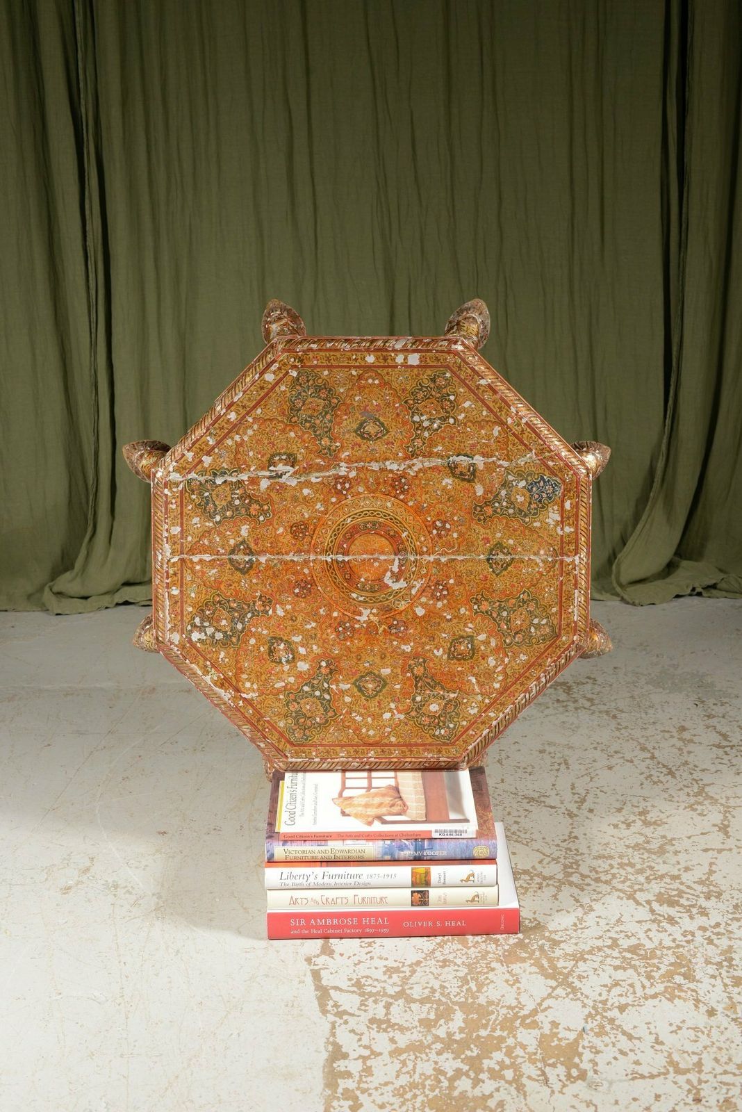 An Indian Painted And Gilt Decorated Bajot Table   C.1920 photo vinterior