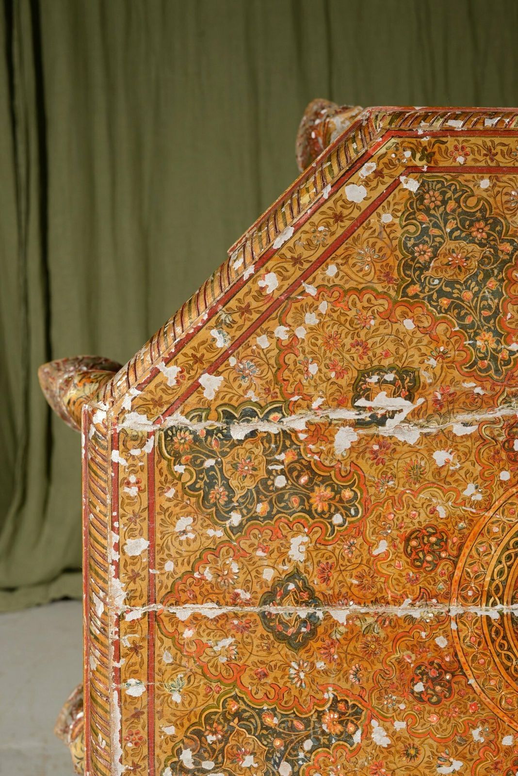 An Indian Painted And Gilt Decorated Bajot Table   C.1920 photo vintage