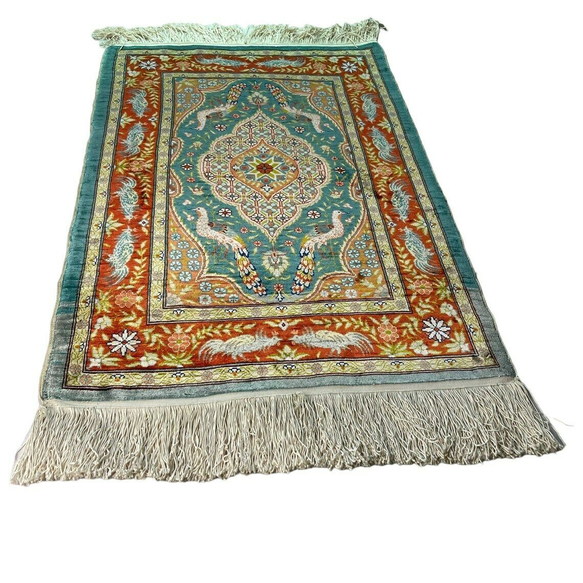 1960s Turkish Hereke Silk Rug , 78 X 52 Cm photo Textiles