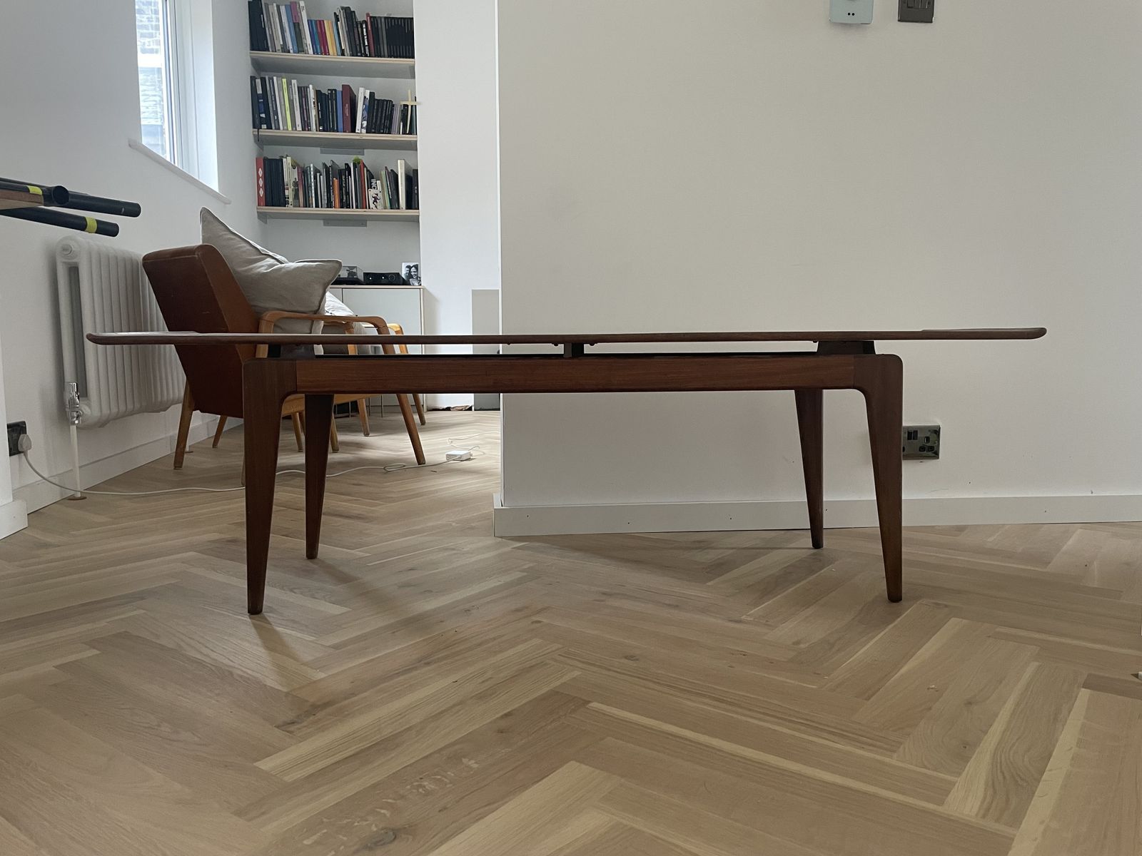 Furniture Mid Century Long John Coffee Table, By A. Younger 1950s 1960s. photo