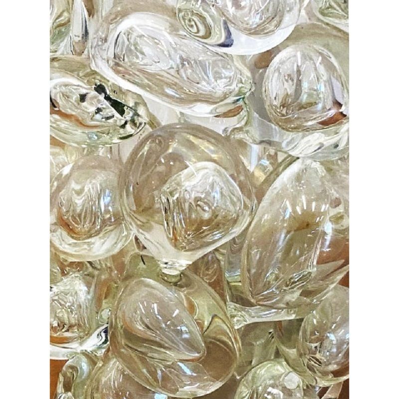Contemporary Transparent Murano Glass Vase Hand Blown With Bubbles photo 1800.0