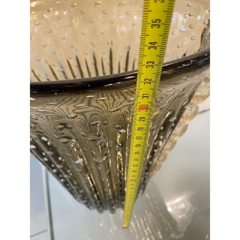 Contemporary Handmade Fume' With Air Balls Murano Glass Style Vase photo vinterior