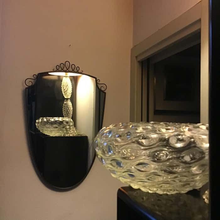 Gio' Ponti Mirror Brass Wood Glass 1950 Italy photo 4000.0