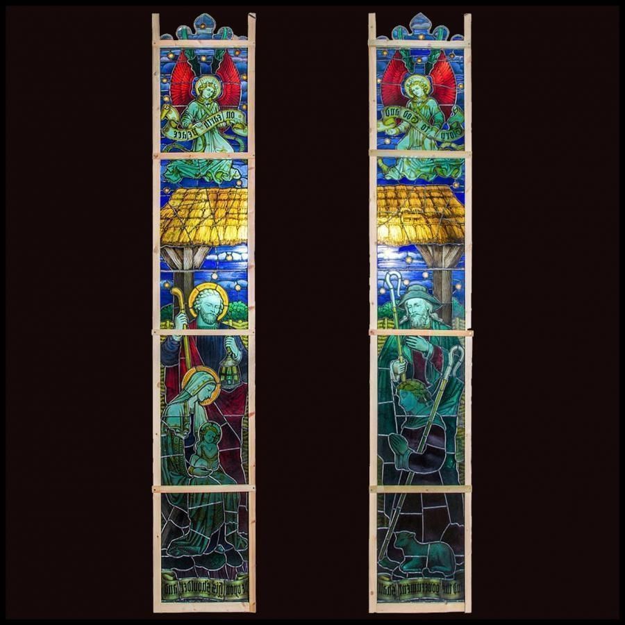 Original Antique Stained Glass Church Windows