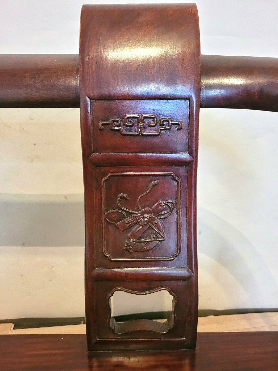 Chinese Carved Wood Bench, Late 19th Early 20th Century photo furniture