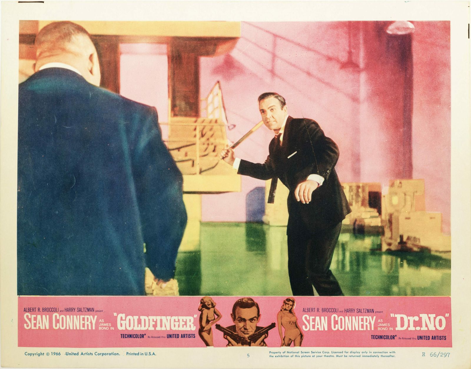 Goldfinger 1966 Vintage Lobby Card #1 Black Framed photo furniture