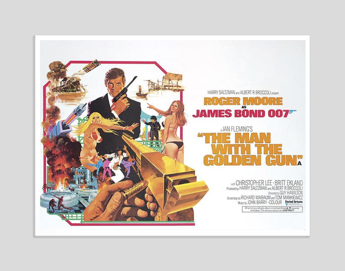 The Man With The Golden Gun 1974 Canvas Print White Framed