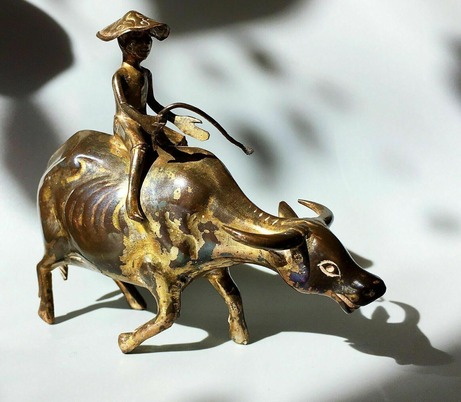 Fine Sculpture Of A Shepherd Boy And Cow   Bronze, Copper, Gilt   Asia   19th photo furniture