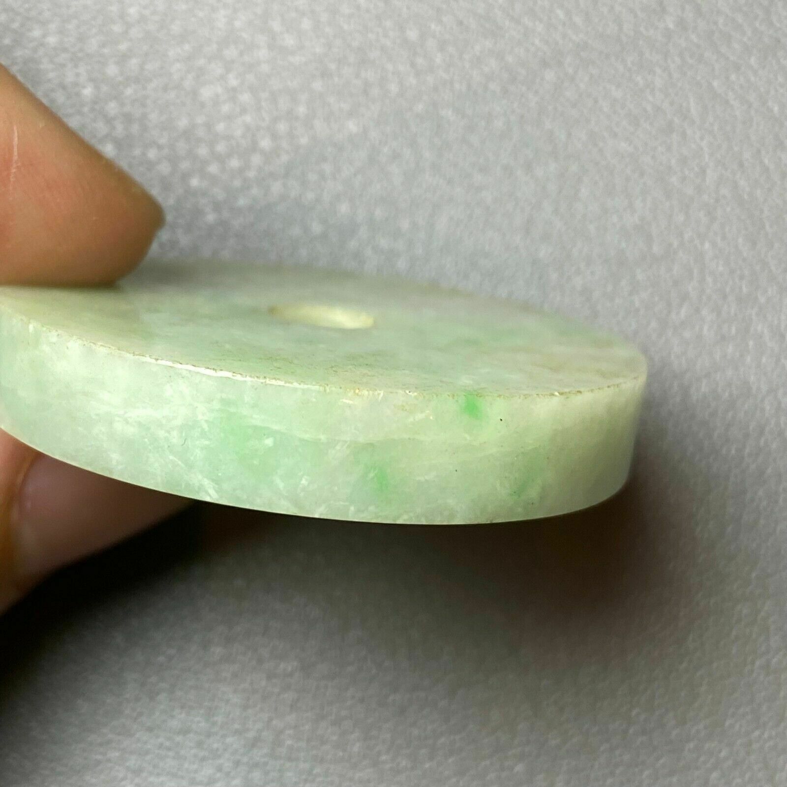 photo furniture Grade A Apple Green Jadeite Jade Carved Ping An Kou