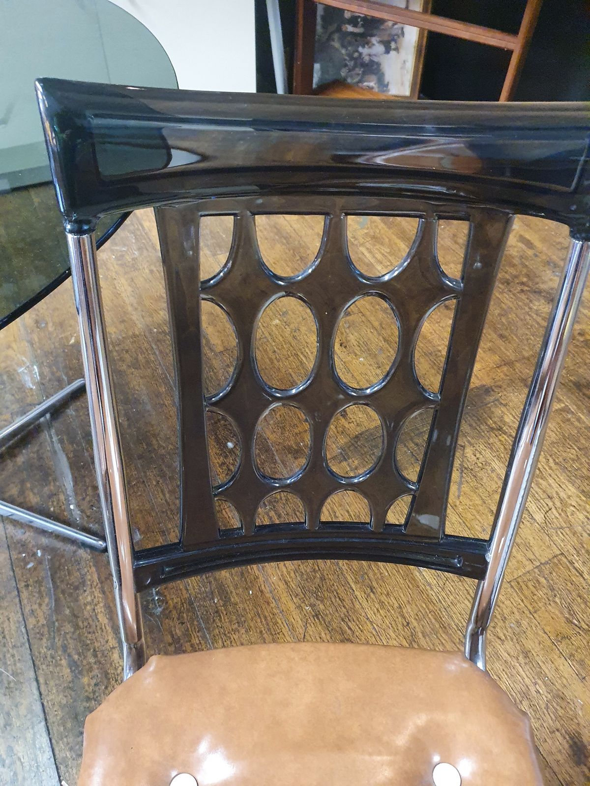 Chromcraft Space Age Retro Smoked Lucite Dinjng Chairs X 4 photo for sale