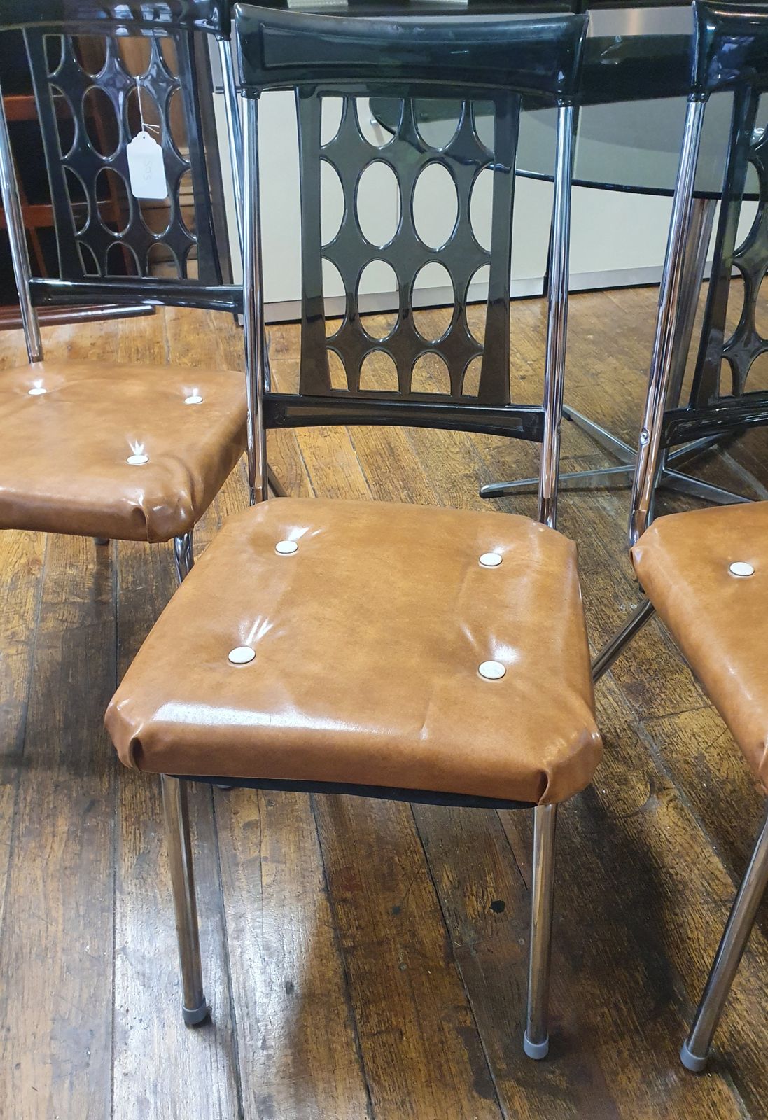 Chromcraft Space Age Retro Smoked Lucite Dinjng Chairs X 4 photo 395.0