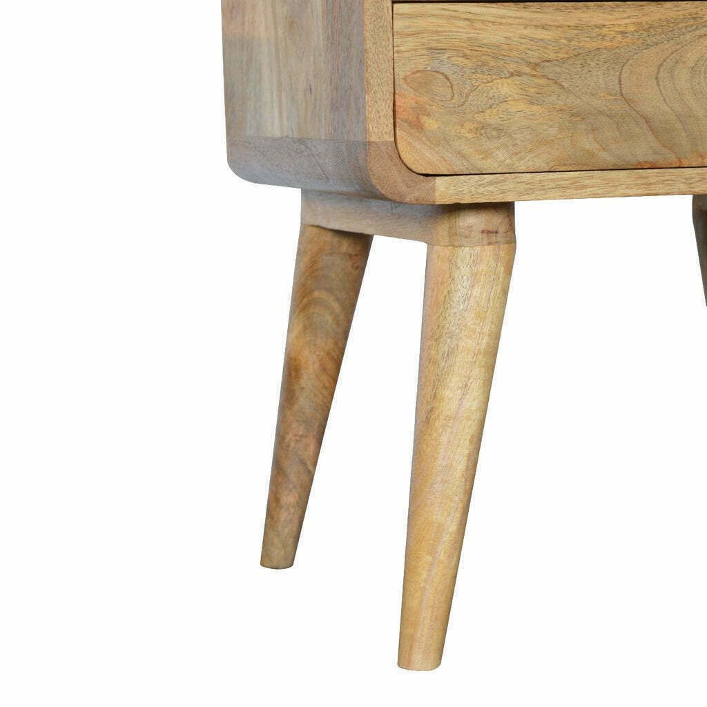 2 Drawer Curved Oak Ish Bedside photo vinterior