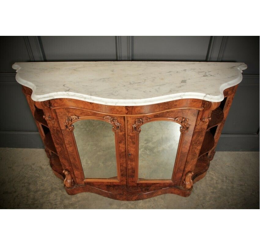 Victorian Shaped Walnut Side Cabinet Credenza photo Furniture