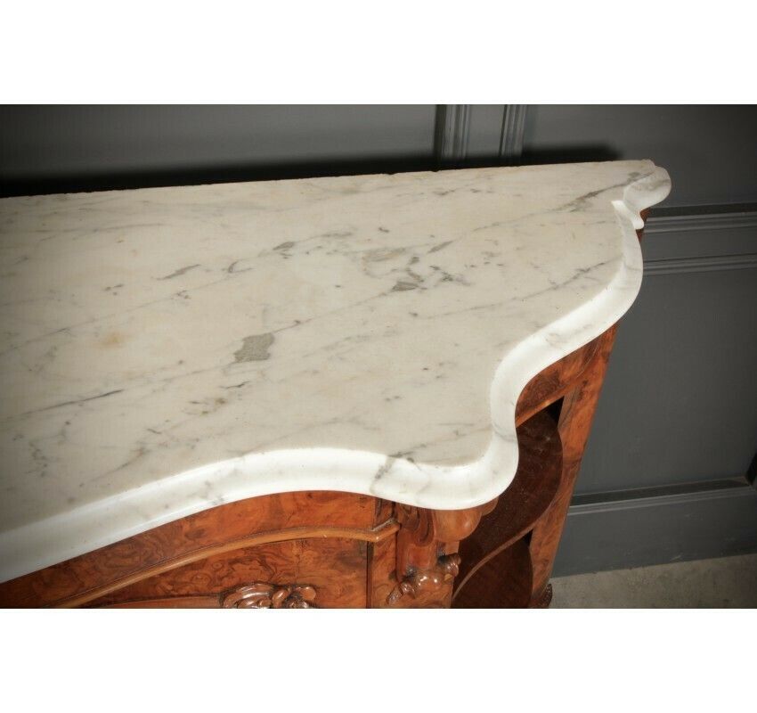 Victorian Shaped Walnut Side Cabinet Credenza photo 1682.46