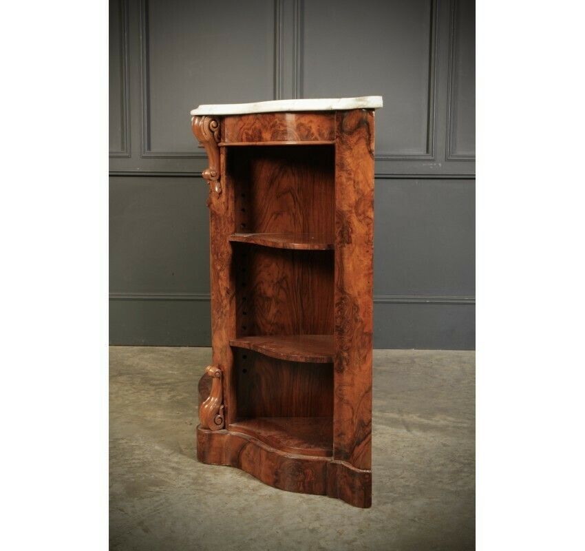 photo for sale Victorian Shaped Walnut Side Cabinet Credenza