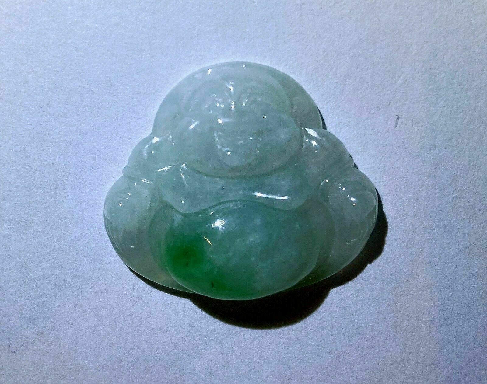 Lot 3 Natural Icy Jadeite Jade (Type A) Carve Big Belly Buddha Pendant Certified photo 79.0