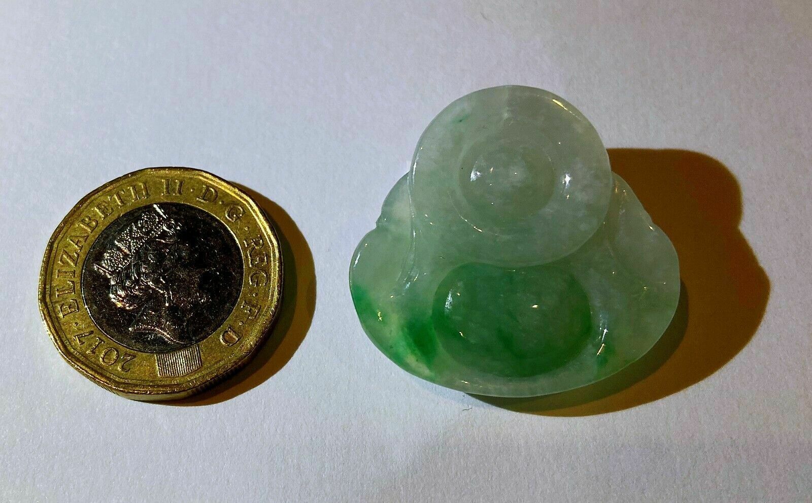 Lot 5 Natural Icy Jadeite Jade (Type A) Carve Big Belly Buddha Pendant Certified photo Art