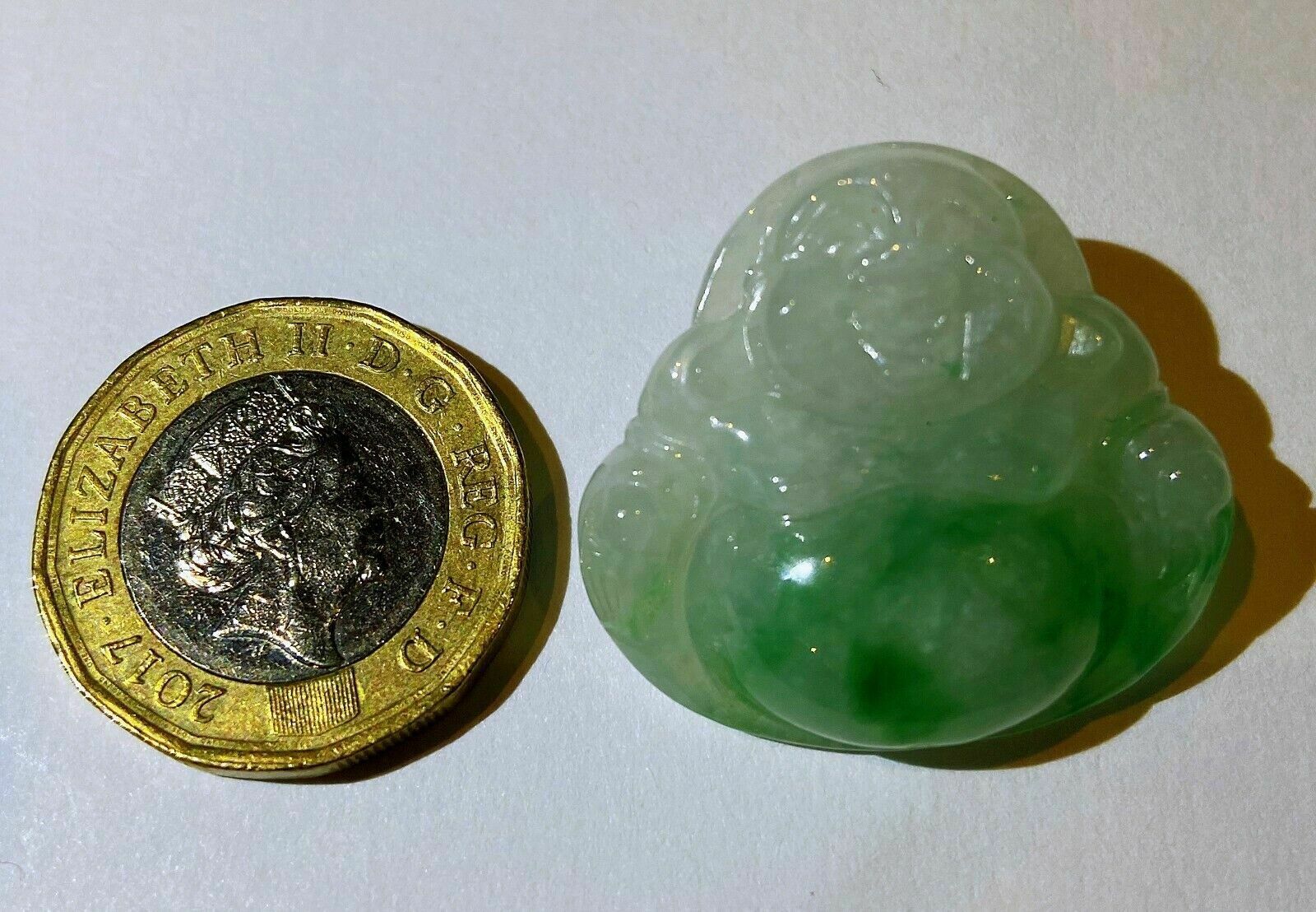 Lot 5 Natural Icy Jadeite Jade (Type A) Carve Big Belly Buddha Pendant Certified photo 109.0