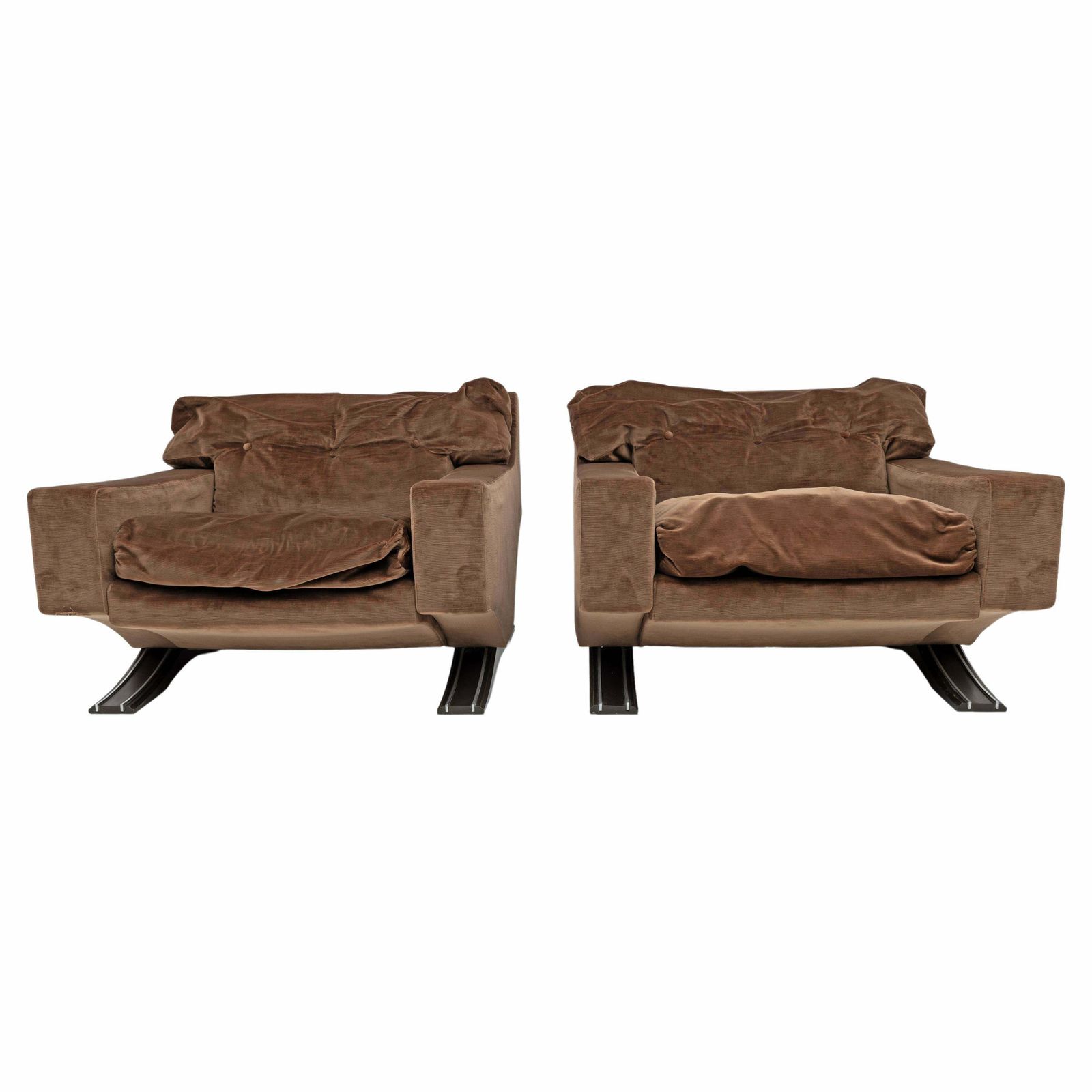 Pair Of Mid Century Modern Italian Armchairs By Franz Sartori For Flexform, 1965