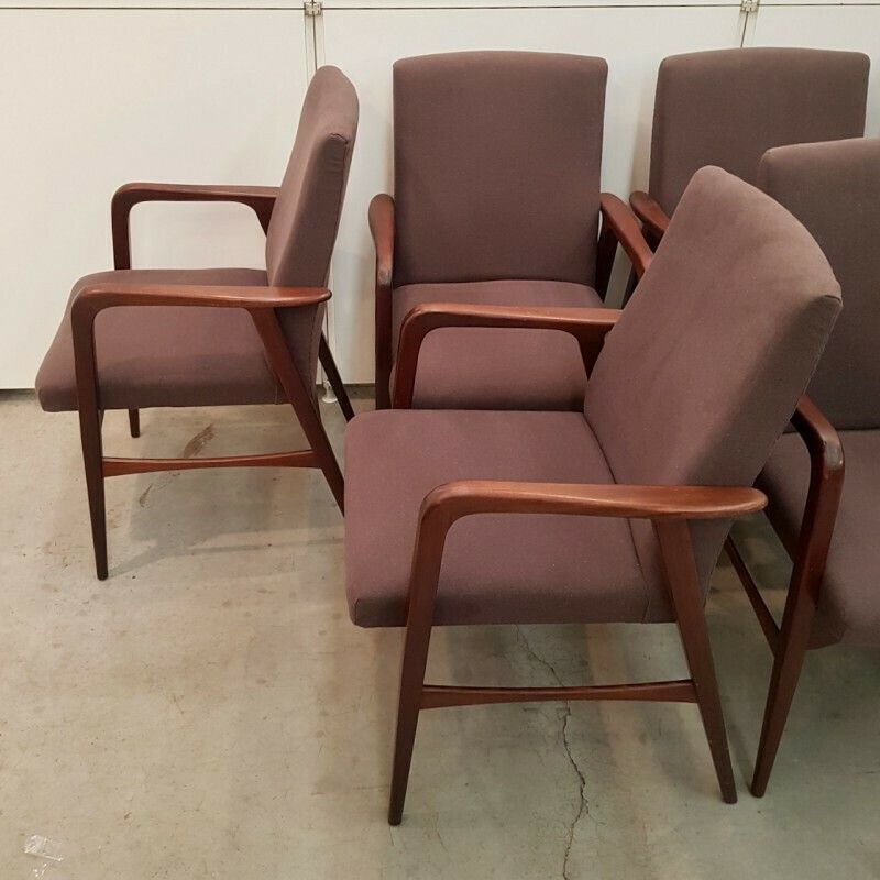 Set Van 8 Deense Teakhouten Fauteuils photo Meubels