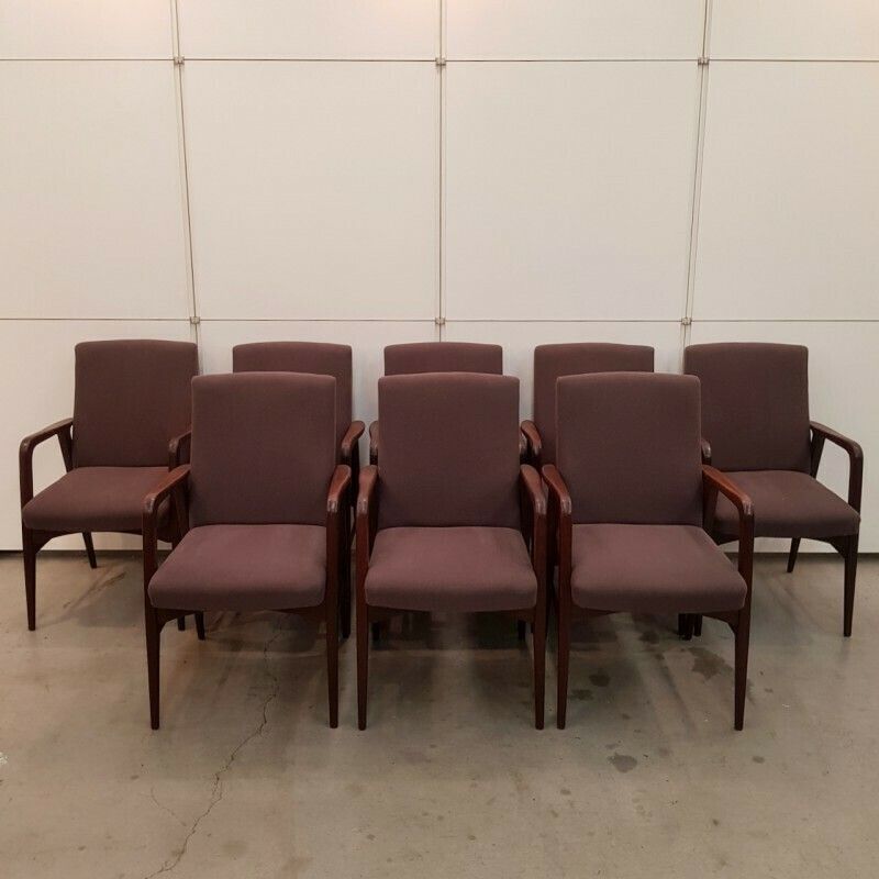 Set Van 8 Deense Teakhouten Fauteuils photo 1697.0