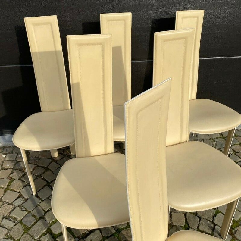 Set Of 6 Quia Chairs   Elana B Model   Beige photo buy