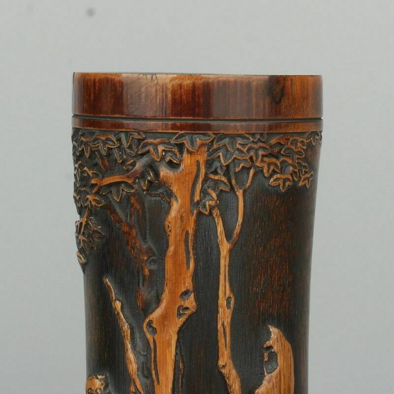 A Pair Of Chinese Bamboo Carving Brush Pen Holders    Circa 1930 1960 photo vinterior