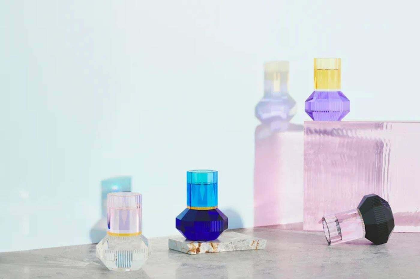 photo furniture Crystal Candlestick, Model Chic, 21st Century.