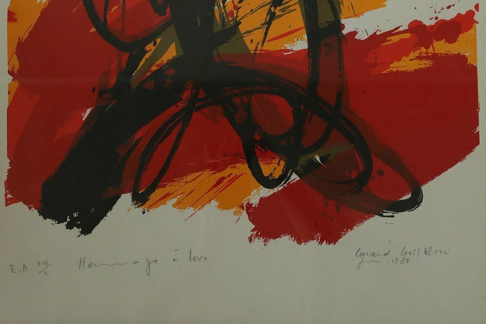 Gérard Gosselin, Tribute To Lorca, Color Lithograph, 1986, Framed photo vinterior